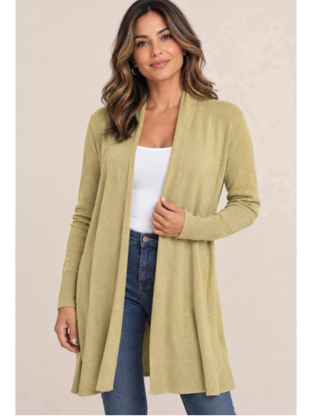 Joan Vass Cardigan Sweater Size M Light Sage Green